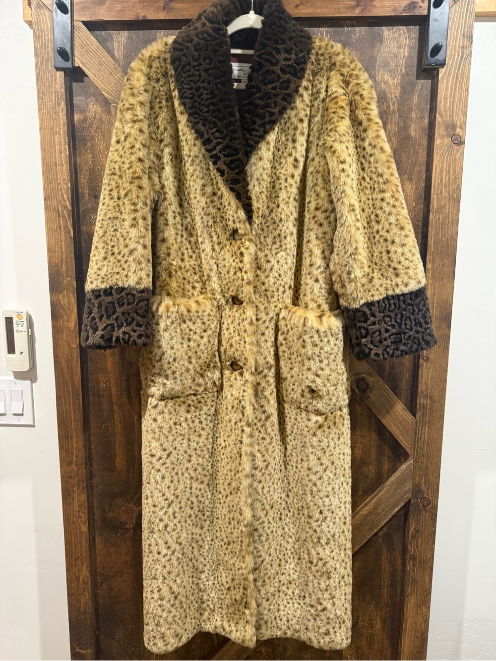Vintage Tasha Polizzi Full-Length Faux Fur Coat โ Made in USA โ Size Small